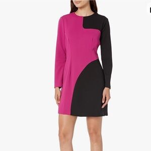 NEW Donna Morgan Colorblock Long Sleeve Mini Dress Size 8